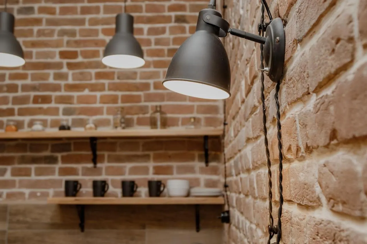 Warm Brick Wall Apartment Lviv Ukraine